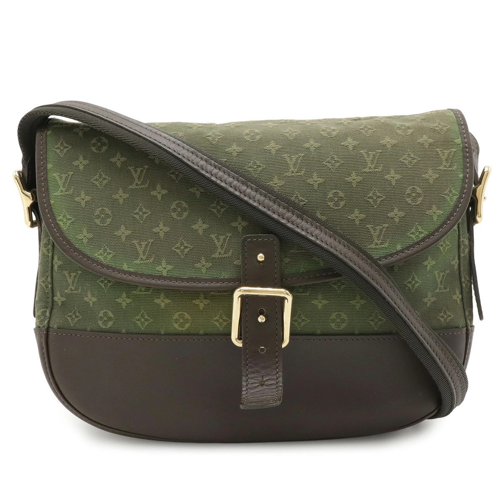 LOUIS VUITTON Monogram Belanger Shoulder Bag Canvas Leather Khaki Green